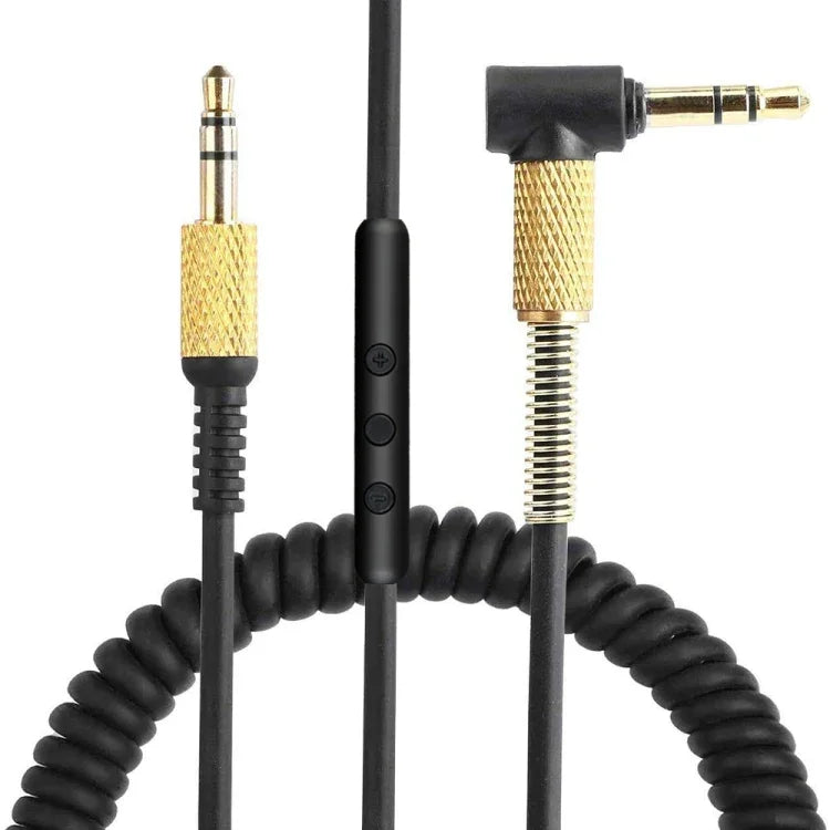 線控通話版3.5mm公對公耳機線，適用於Marshall耳機，線長：1.25m-1.8m，線控通話版