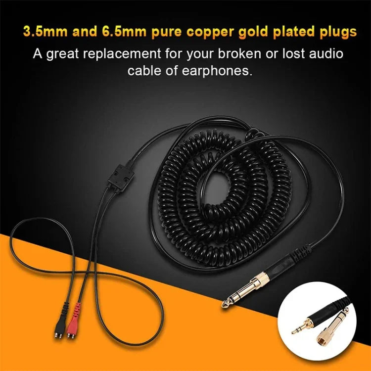 ZS0095 適用於Sennheiser HD25 / HD560 / HD540 / HD430 / HD250 耳機彈簧線，線長：1.5m-5m，ZS0095