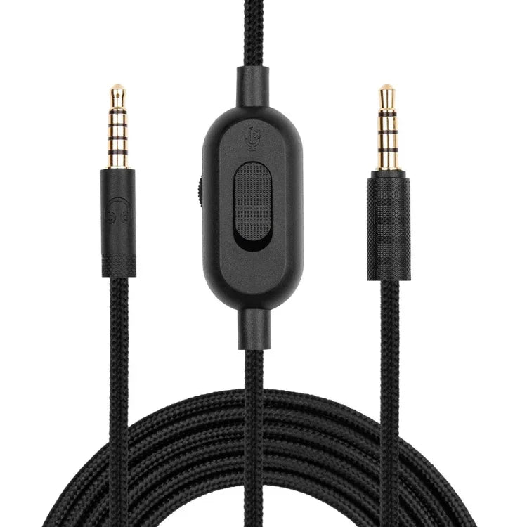 ZS0159 適用於Logitech G433 / G233 / G Pro / G Pro X 3.5mm公對公遊戲耳機音頻線，帶線控，線長：2m
