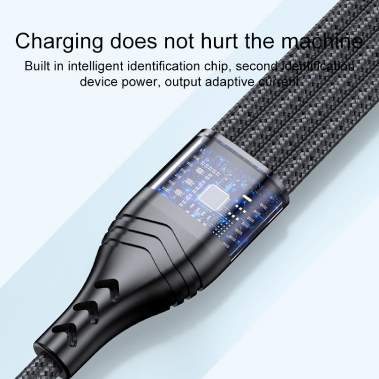 4 合 1 66W 6A USB 轉 8 Pin + Micro USB + 雙 USB-C / Type-C 快充數據線，線長：1.2m，66W