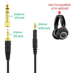 ZS0088 適用於Audio-Technica ATH-M50X / ATH-M40X 彈簧耳機音頻線，線長：1.4m-3m，ZS0088