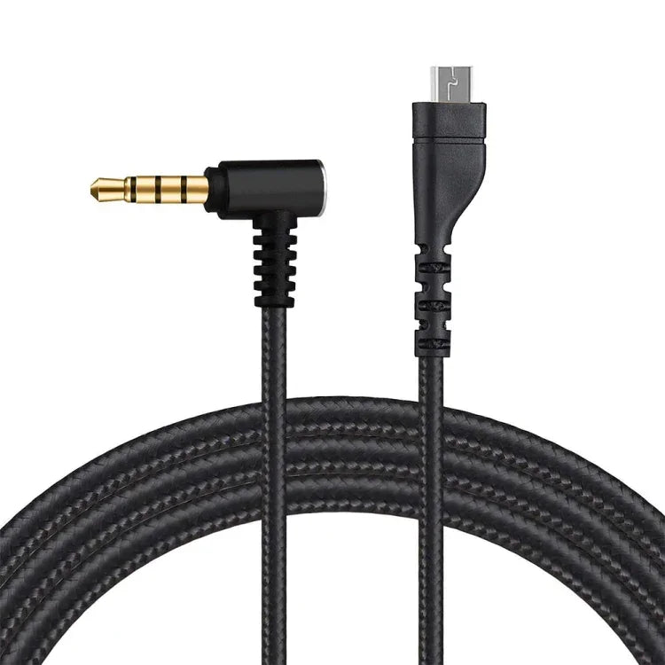 ZS0135 適用於SteelSeries Arctis 3 / 5 / 7 耳機音頻線，線長：2m，黑色音頻線，銀色音頻線