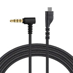 ZS0135 適用於SteelSeries Arctis 3 / 5 / 7 耳機音頻線，線長：2m，黑色音頻線，銀色音頻線