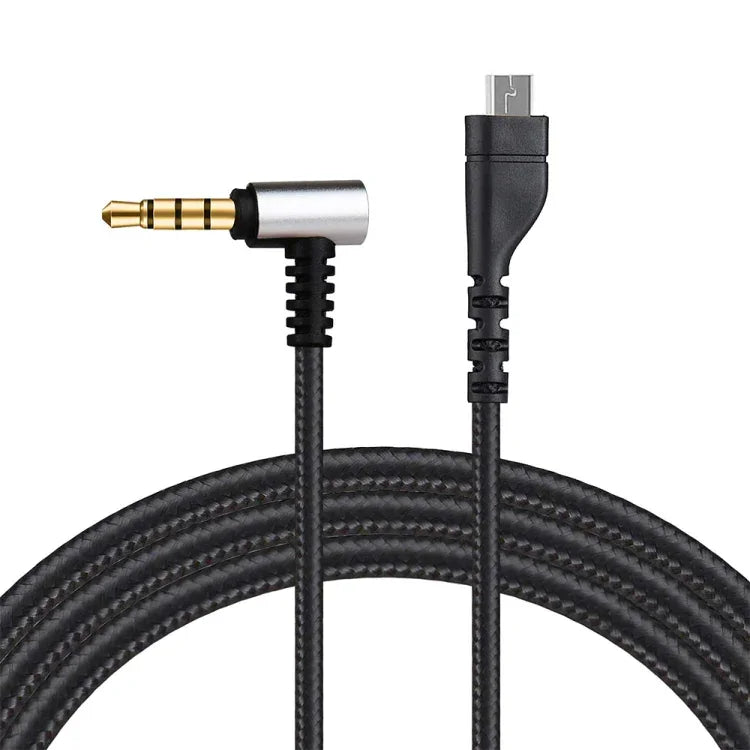 ZS0135 適用於SteelSeries Arctis 3 / 5 / 7 耳機音頻線，線長：2m，黑色音頻線，銀色音頻線