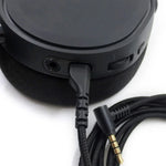 ZS0135 適用於SteelSeries Arctis 3 / 5 / 7 耳機音頻線，線長：2m，黑色音頻線，銀色音頻線
