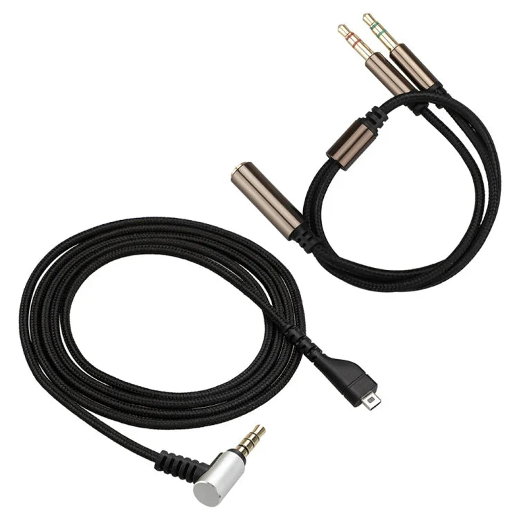 ZS0135 2合1 適用於SteelSeries Arctis 3 / 5 / 7 耳機音頻線+耳機轉接線套裝，音頻線+轉接線