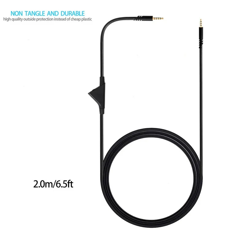 ZS0175 適用於Logitech Astro A10 / A40 / A30 3.5mm公對公可調音量耳機音頻線，線長：2m，適用於Logitech Astro A10 2m