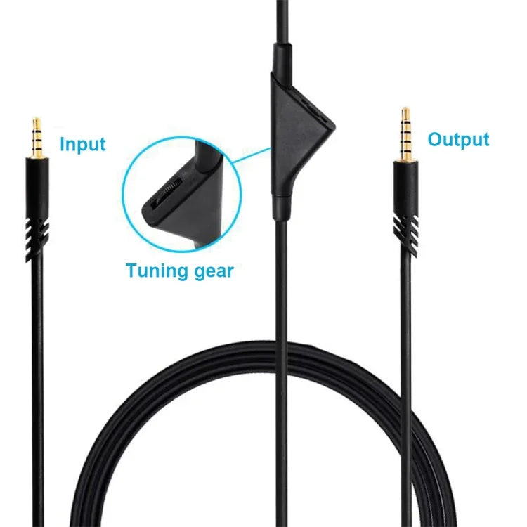 ZS0175 適用於Logitech Astro A10 / A40 / A30 3.5mm公對公可調音量耳機音頻線，線長：2m，適用於Logitech Astro A10 2m