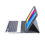 適用於 iPad 11 2025 / 第十代 10.9 2022 A10B 羊皮紋理超薄藍牙鍵盤皮革平板保護套，帶筆槽，A10B