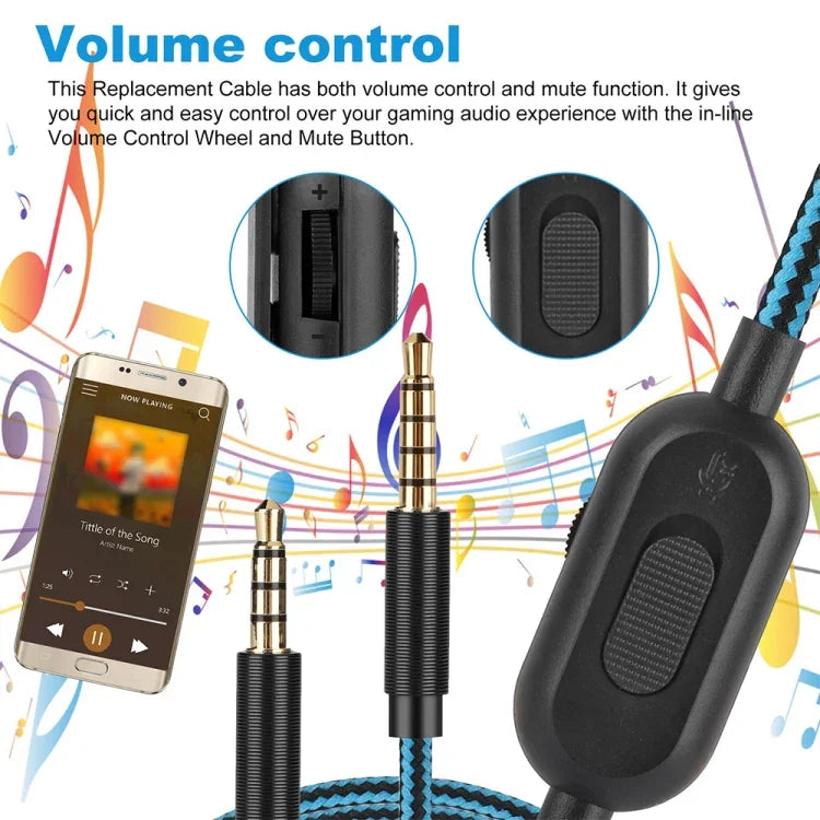 ZS0162 直線版遊戲耳機音頻線，適用於 Logitech Astro A10 A40 A30，直線版
