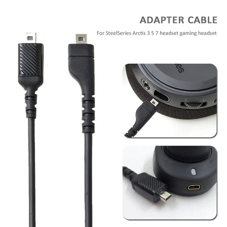 ZS0167 音效卡連接線 + 轉接線，適用於 Steelseries Arctis 3 5 7 耳機，音效卡線 + 轉接線
