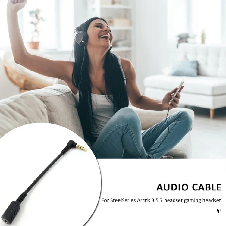 ZS0167 音效卡連接線 + 轉接線，適用於 Steelseries Arctis 3 5 7 耳機，音效卡線 + 轉接線
