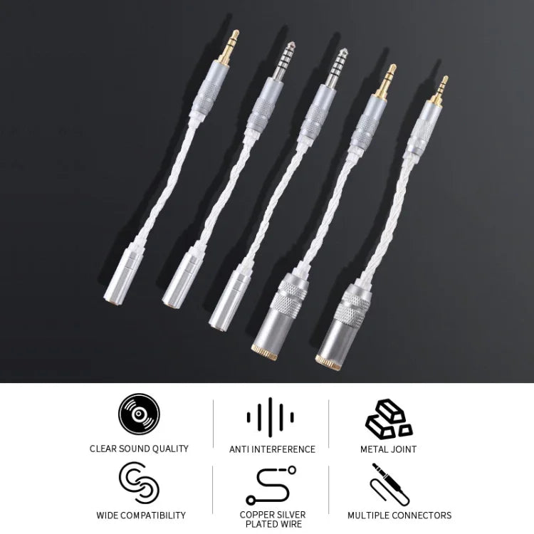 ZS0021 4.4mm 公頭轉 3.5mm 母頭平衡轉接線，4.4mm 公頭轉 3.5mm 母頭