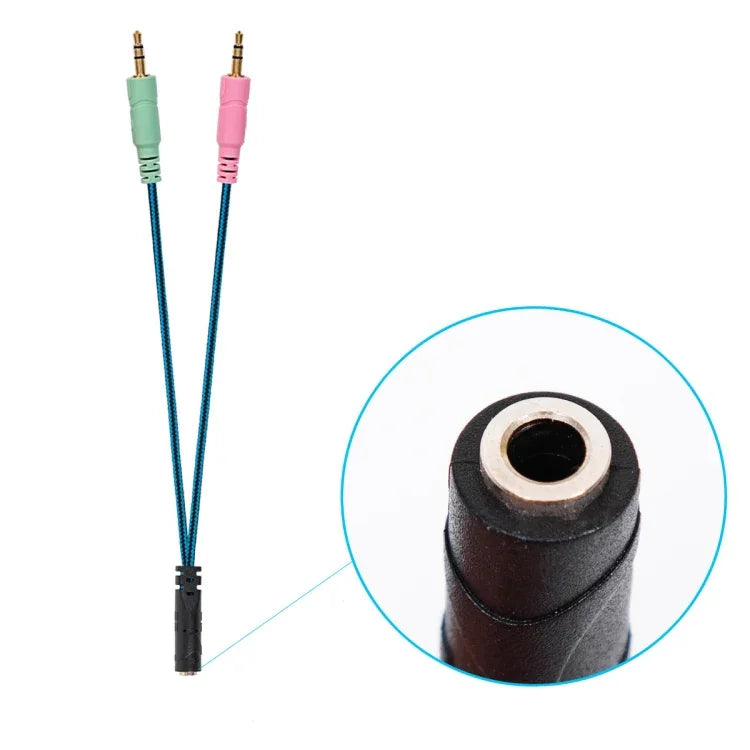 ZS0158 Straight Plug + Adapter Cable Gaming Headset Audio Cable for SteelSeries Arctis 3 / 5 / 7, Straight Plug + Adapter Cable