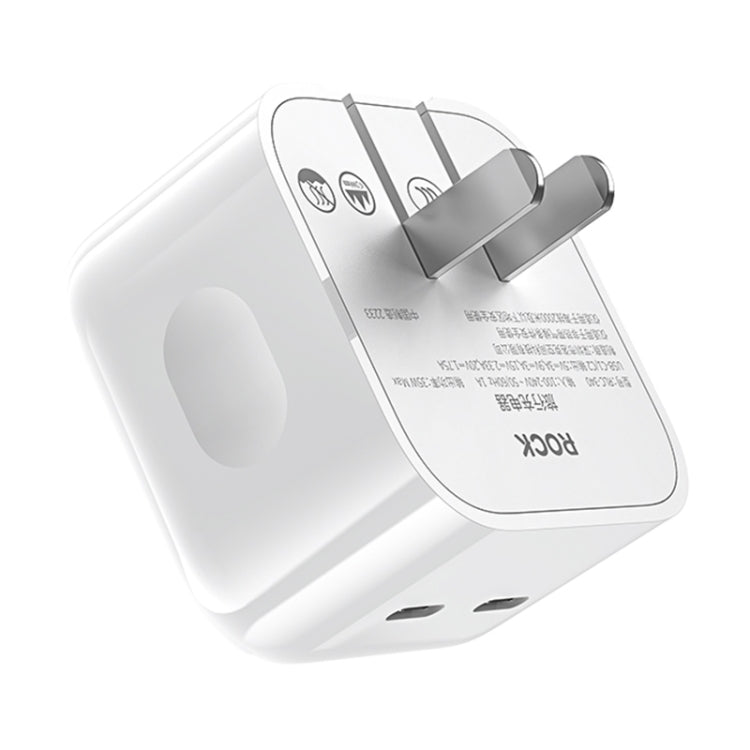 ROCK T58 35W 雙 USB-C / Type-C 埠 PD 充電器，中規插頭，中規插頭