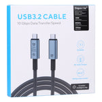 10Gbps 8K USB-C/Type-C 轉 USB-C/Type-C 視頻線，兼容 USB 3.2，長度：1m，10Gbps Type-C 轉 Type-C