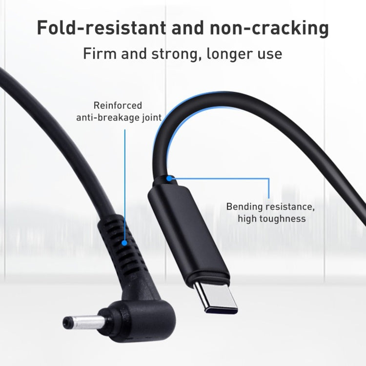 USB-C / Type-C 轉 4.0 x 1.35mm 筆記型電腦電源充電線，線長：約1.5米，Type-C 轉 4.0 x 1.35mm