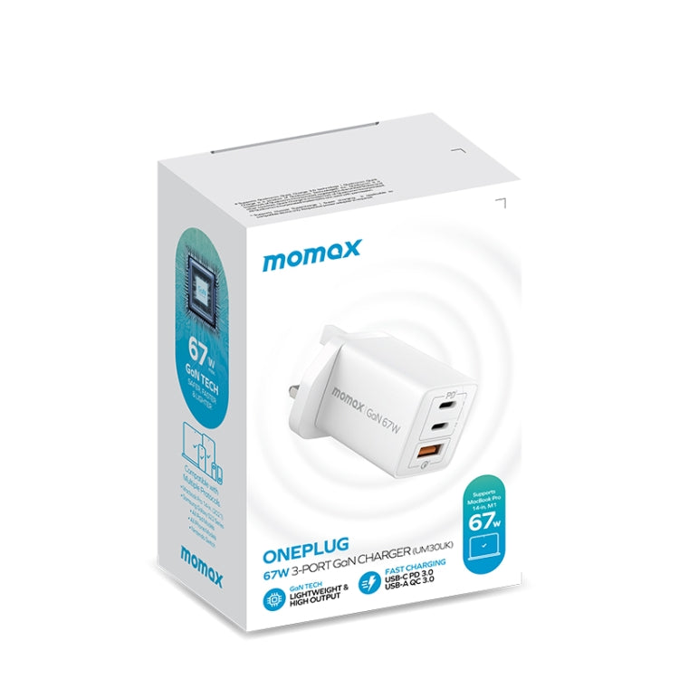 MOMAX UM30 PD 67W 快充電源適配器，英規插頭，英規插頭