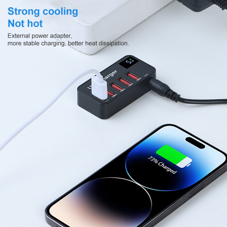 988A 多功能 DC 12V 5 埠 USB 數字顯示快速充電器，988A