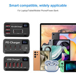 988A 多功能 DC 12V 5 埠 USB 數字顯示快速充電器，988A