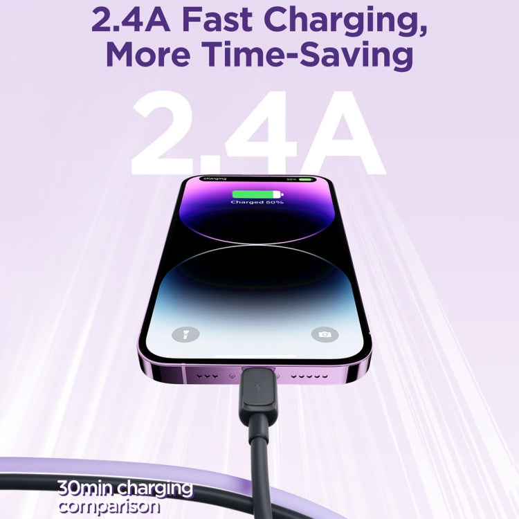 JOYROOM S-AL012A14 多色系列 2.4A USB 轉 8 Pin 快充數據線，長度：1.2m，USB 轉 8 Pin