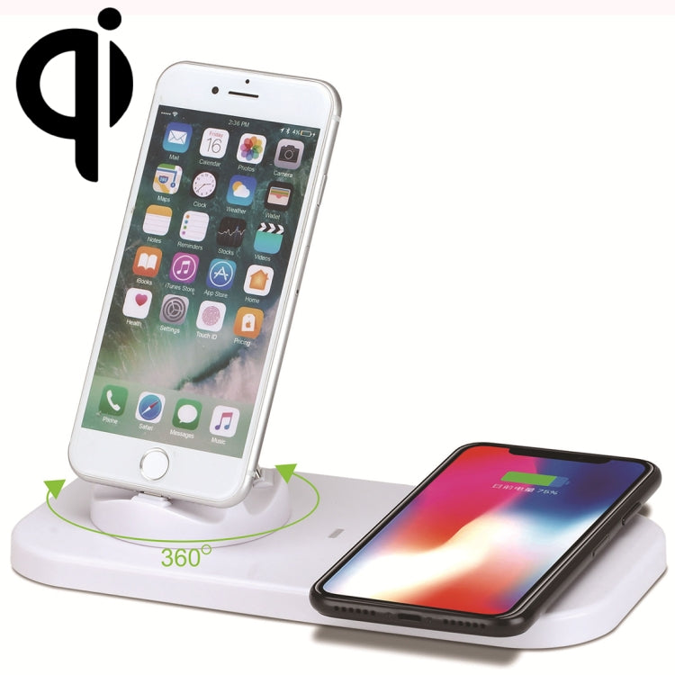 USB 轉 3 合 1（8 針 + Micro USB + USB-C / Type-C）座充充電桌面數據同步支架，帶 Qi 無線充電器及 USB 線