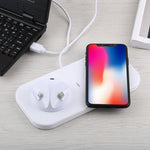 USB 轉 3 合 1（8 針 + Micro USB + USB-C / Type-C）座充充電桌面數據同步支架，帶 Qi 無線充電器及 USB 線