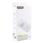 USB 轉 3 合 1（8 針 + Micro USB + USB-C / Type-C）座充充電桌面數據同步支架，帶 Qi 無線充電器及 USB 線