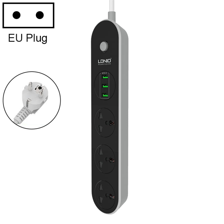 LDNIO SC3301 三孔 USB 埠旅行家用辦公插座，線長：1.6m，美規插頭，SAS8610AUS、SAS8610BUS、SAS8610EU、SAS8610UK
