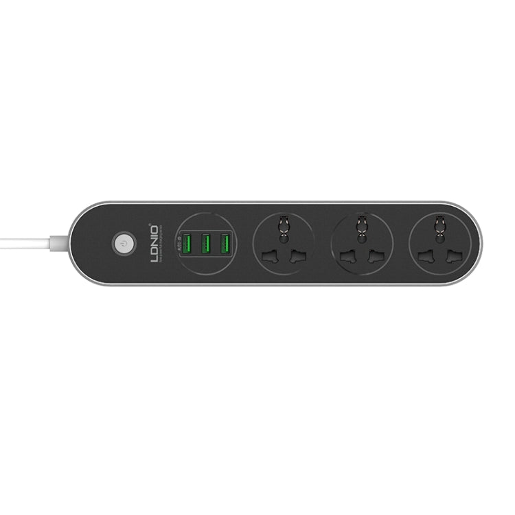 LDNIO SC3301 三孔 USB 埠旅行家用辦公插座，線長：1.6m，美規插頭，SAS8610AUS、SAS8610BUS、SAS8610EU、SAS8610UK