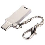 迷你鋁合金 USB 2.0 母頭轉 USB-C / Type-C 公頭連接器轉接器，附鍊條