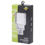 LZ-215A+C 20W QC 3.0 USB + PD 3.0 USB-C / Type-C 快充旅行充電器，歐規插頭，歐規插頭