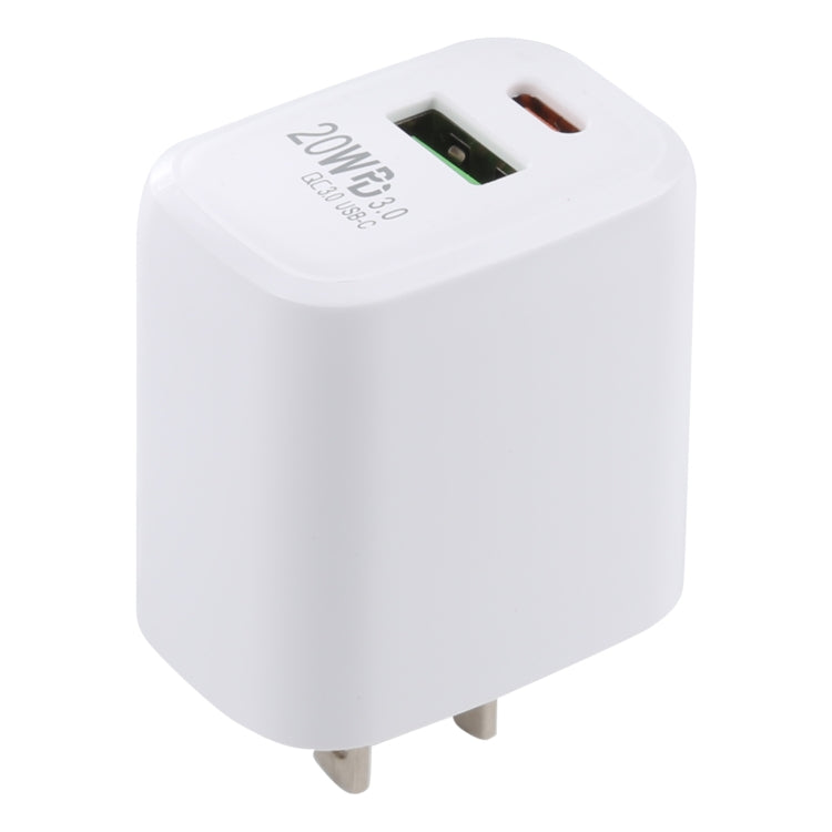 LZ-215A+C 20W QC 3.0 USB + PD 3.0 USB-C / Type-C 快充旅行充電器，美規插頭，美規插頭