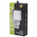 LZ-215A+C 20W QC 3.0 USB + PD 3.0 USB-C / Type-C 快充旅行充電器，美規插頭，美規插頭