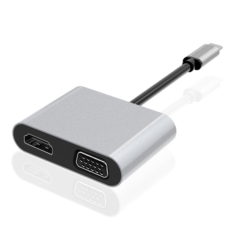 2合1 多功能 USB-C / Type-C 轉 HDMI+VGA 集線器擴充座