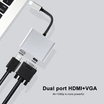 2合1 多功能 USB-C / Type-C 轉 HDMI+VGA 集線器擴充座