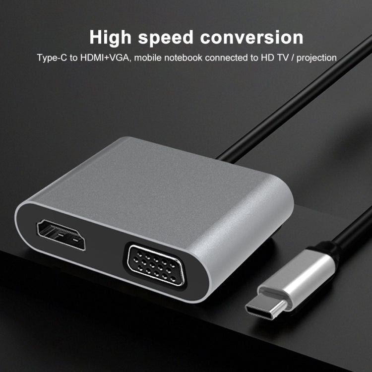 2合1 多功能 USB-C / Type-C 轉 HDMI+VGA 集線器擴充座