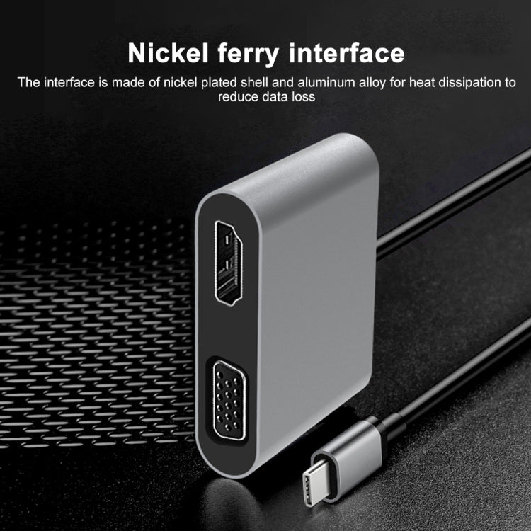 2合1 多功能 USB-C / Type-C 轉 HDMI+VGA 集線器擴充座