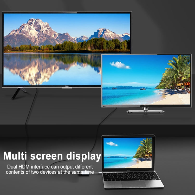 2合1 多功能 USB-C / Type-C 轉 雙 HDMI 集線器擴充座
