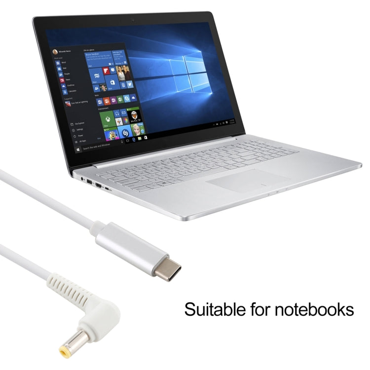 USB-C / Type-C 轉 5.5 x 2.5mm 筆記型電腦電源充電線，線長：約1.5米，Type-C 轉 5.5 x 2.5mm（彎頭）