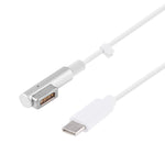 USB-C / Type-C 公頭轉 5 針 MagSafe 1（L 形唇）公頭充電資料線，適用於 MacBook