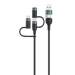 USAMS US-SJ547 U62 USB + Type-C / USB-C 轉 Type-C / USB-C + 8 Pin + Micro 鋁合金 PD 快充數據線，長度：1.2m