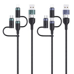 USAMS US-SJ547 U62 USB + Type-C / USB-C 轉 Type-C / USB-C + 8 Pin + Micro 鋁合金 PD 快充數據線，長度：1.2m
