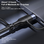 USAMS US-SJ547 U62 USB + Type-C / USB-C 轉 Type-C / USB-C + 8 Pin + Micro 鋁合金 PD 快充數據線，長度：1.2m