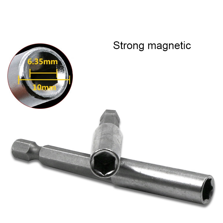 5 件套 1/4 電動批頭高磁性連接桿手槍鑽延長桿套 快速轉接頭，長度：100毫米，100毫米接頭