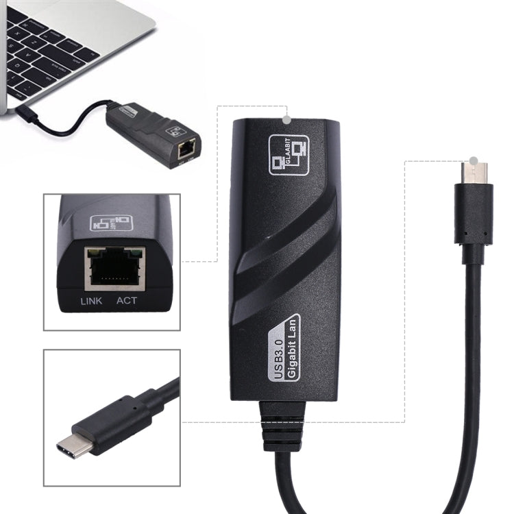 15厘米 USB-C / Type-C 轉 RJ45 千兆乙太網路轉接器，RJ45