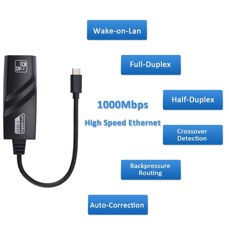 15厘米 USB-C / Type-C 轉 RJ45 千兆乙太網路轉接器，RJ45