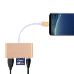 5 合 1 Micro SD + SD + USB 3.0 + USB 2.0 + Micro USB 埠轉 USB-C / Type-C OTG 組合讀卡器，適用平板、智慧型手機、電腦，5 合 1（銀色）、5 合 1（金色）