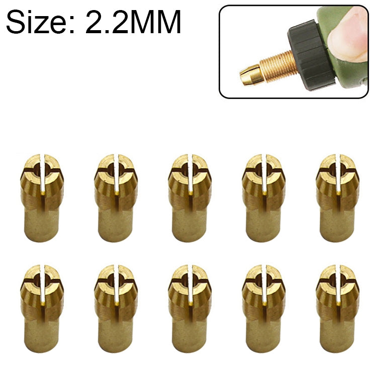 10 個三爪銅夾螺母 電動磨機配件，孔徑：2.2mm，孔徑：2.2mm