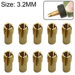 10個三爪銅夾螺母，適用於電動磨床配件，孔徑：3.2mm，孔徑：3.2mm